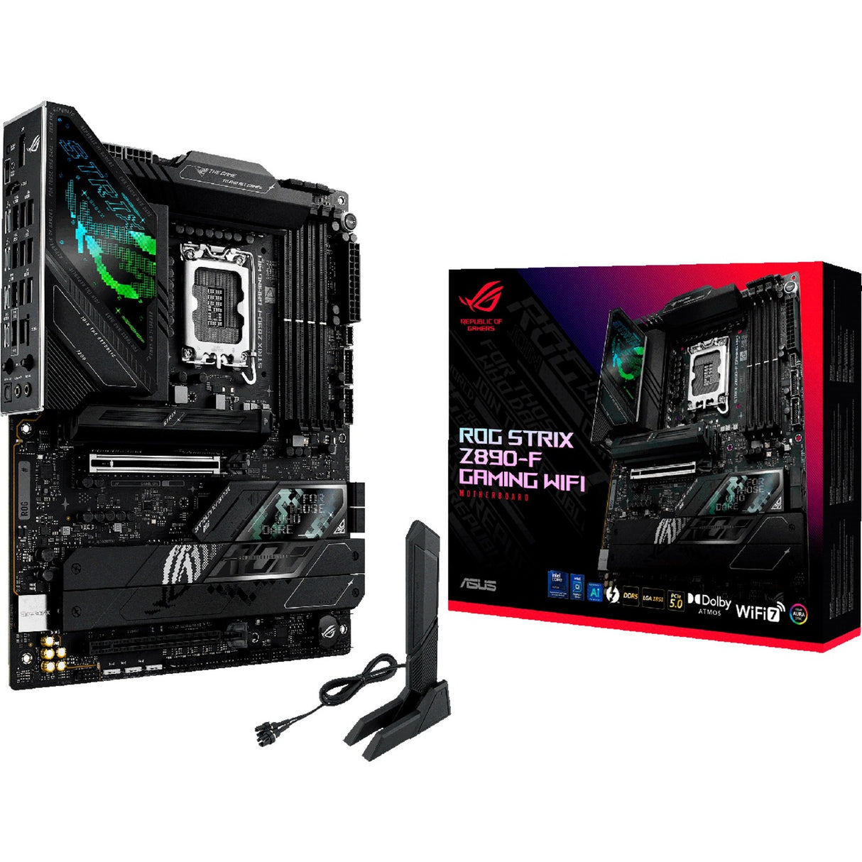 Asus ROG Strix Z890-F Gaming WiFi Socket 1851 bundkort (sort, RAID, 2,5 GB-LAN, Wi-Fi 7, BT, lyd, ATX)