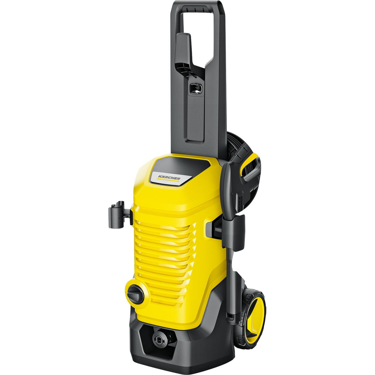 Kärcher k 5 wcm premium højtryksrenser (gul sort, med smudsblæser og slangetromle)