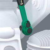 Wera 8010 b zyklop komfort skralde (sort grøn, med koblingspal og 3 8 drev)