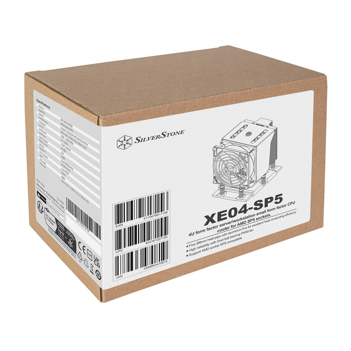 Silverstone SST-XE04-SP5B CPU-køler (4-bens PWM blæserstik)