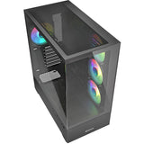 Sharkoon ak6 rgb midi tårnhus (sort | 2x usb-a | 1x usb-c | rgb | hærdet glas)