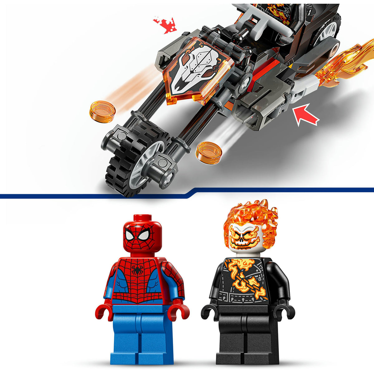 Lego super heroes 76335 marvel spider-man vs. ghost rider motorcykel