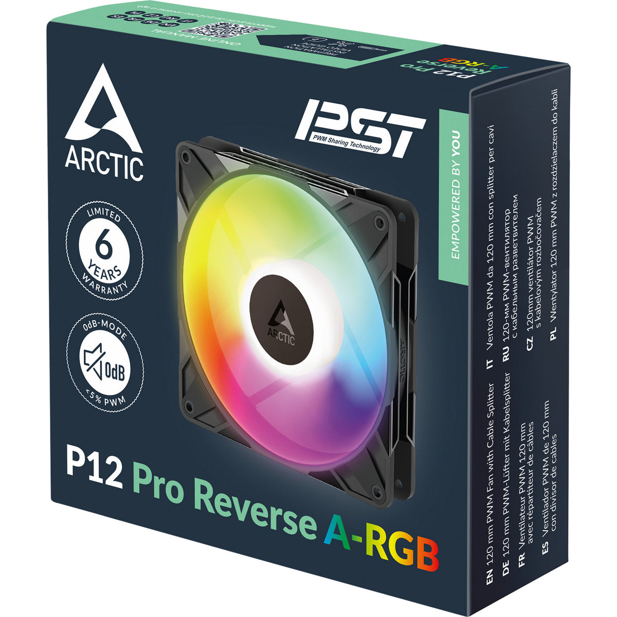 Arctic p12 pro reverse a-rgb case fans (sort, 3 styk, 120 x 120 x 27 mm, pwm)