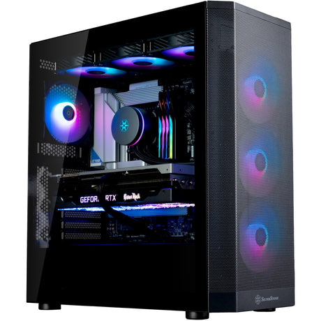 Silverstone Fara 514x Midi Tower-hus (sort | 2x USB-A | 1x USB-C | RGB | hærdet glas)