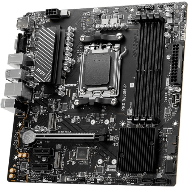 MSI Pro B650M-P Socket AM5 bundkort (sort, RAID, 2,5 GB-LAN, lyd, µATX)