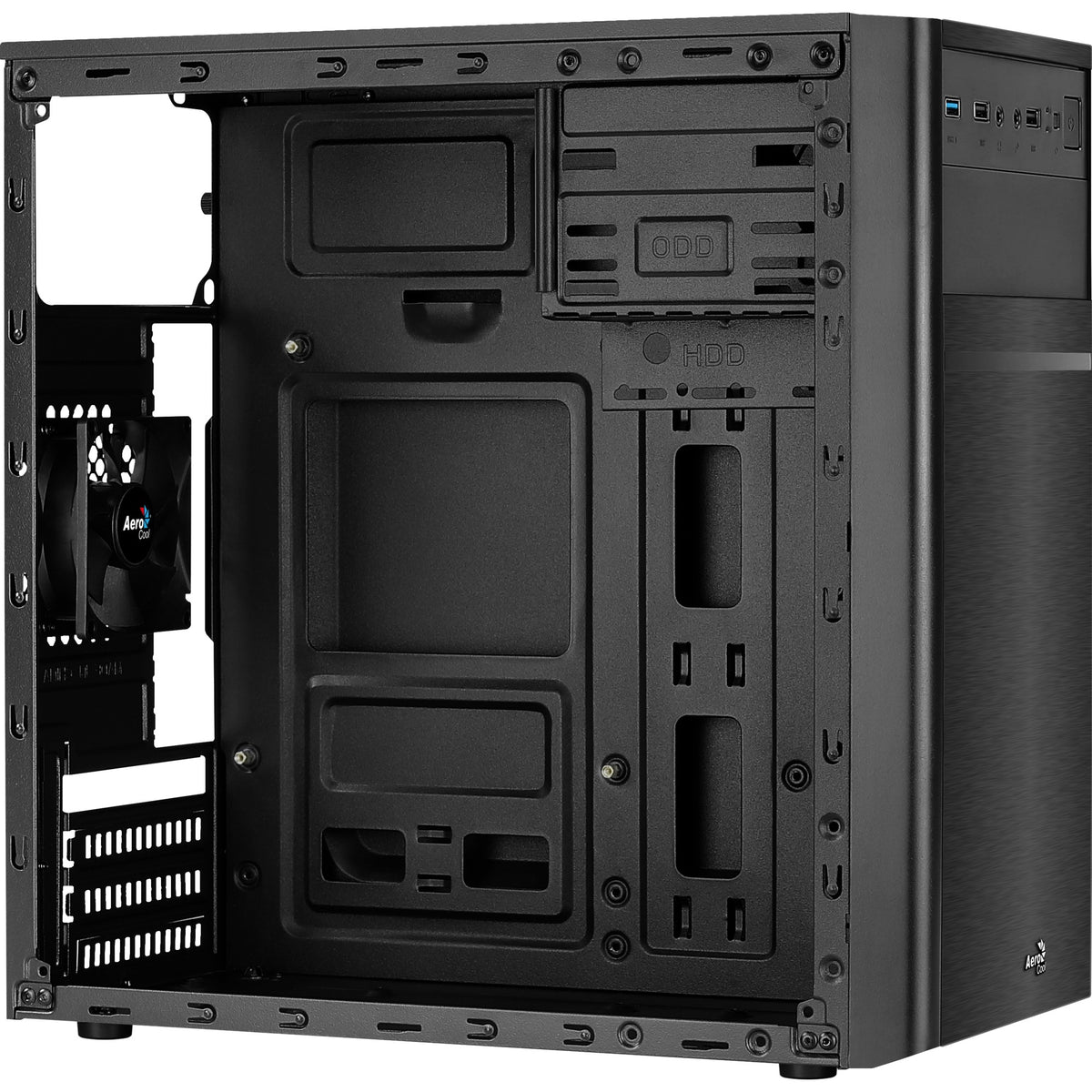 Aerocool CS-103 mini tårnhus (sort | 3x USB-A)