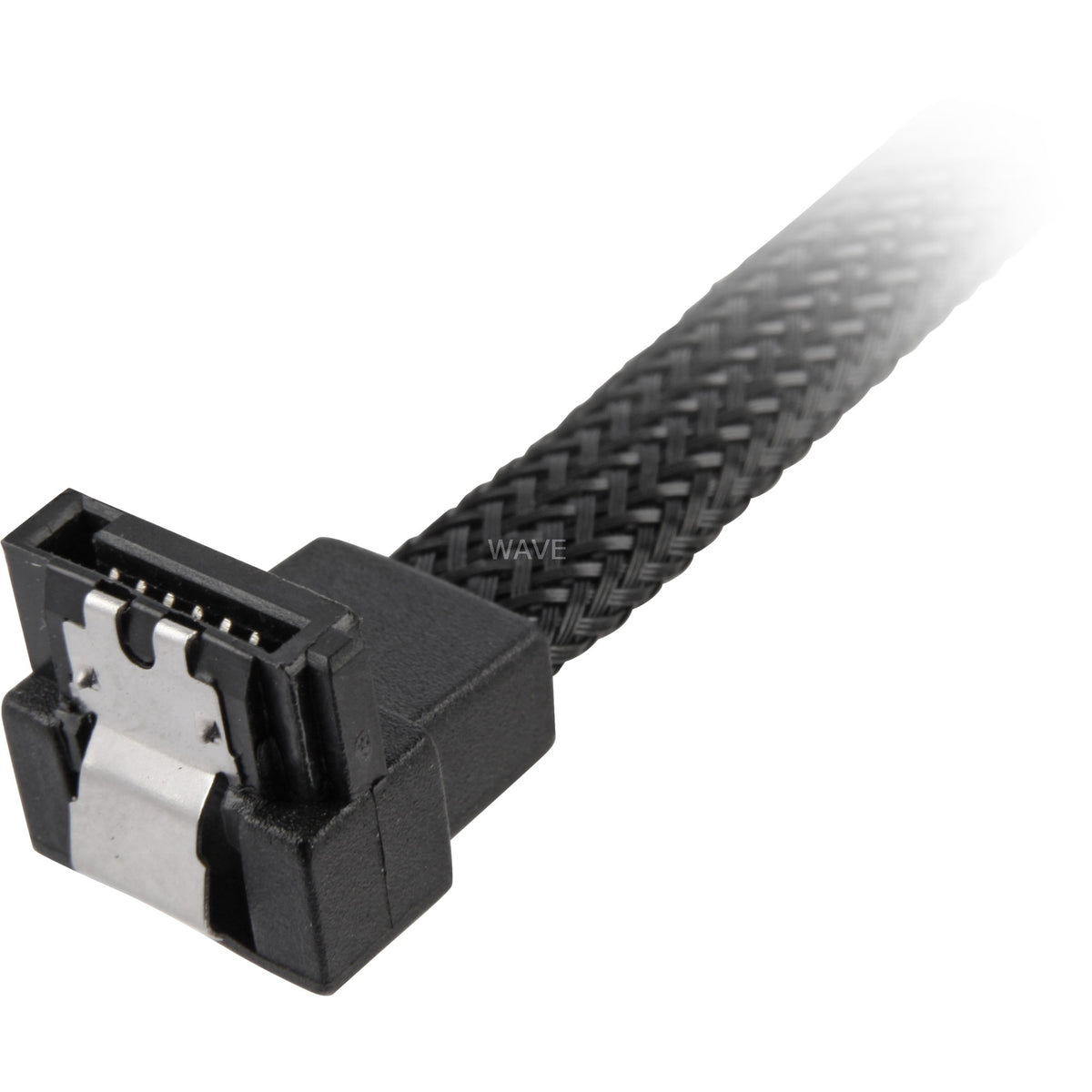 Sharkoon sata iii 90°-sleeve-kabel (sort, 0,75 meter)