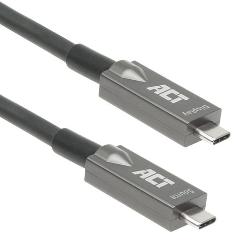 Act tilslutning USB-C 3.2 gen2 aktivt optisk kabel (AOC) tilslutningskabel (grå sort, 5 meter)