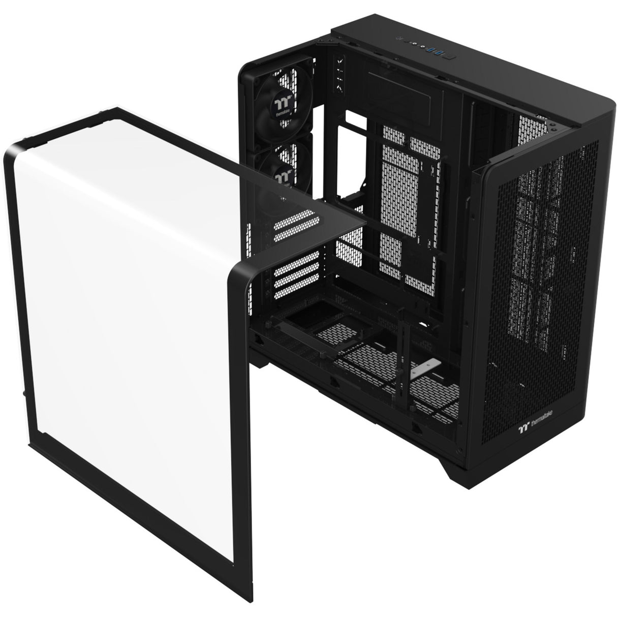 Thermaltake view 390 air midi tårnhus (sort | 2x USB-A | 1x USB-C | hærdet glas)