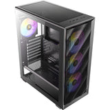 Antec ax85 argb midi tårnhus (sort | 2x usb-a | hærdet glas)