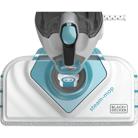 Black+decker bhsm1610dsm 1600w dampmoppe med steammitte, deltafod og 15 tilbehørs damprenser (hvid blå-grå)