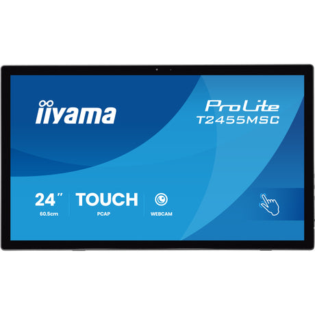 Iiyama prolite t2455msc-b2 23.8 touchscreen-skærm (sort, 120 hz, hdmi, displayport, lyd, usb, webcam, touch)
