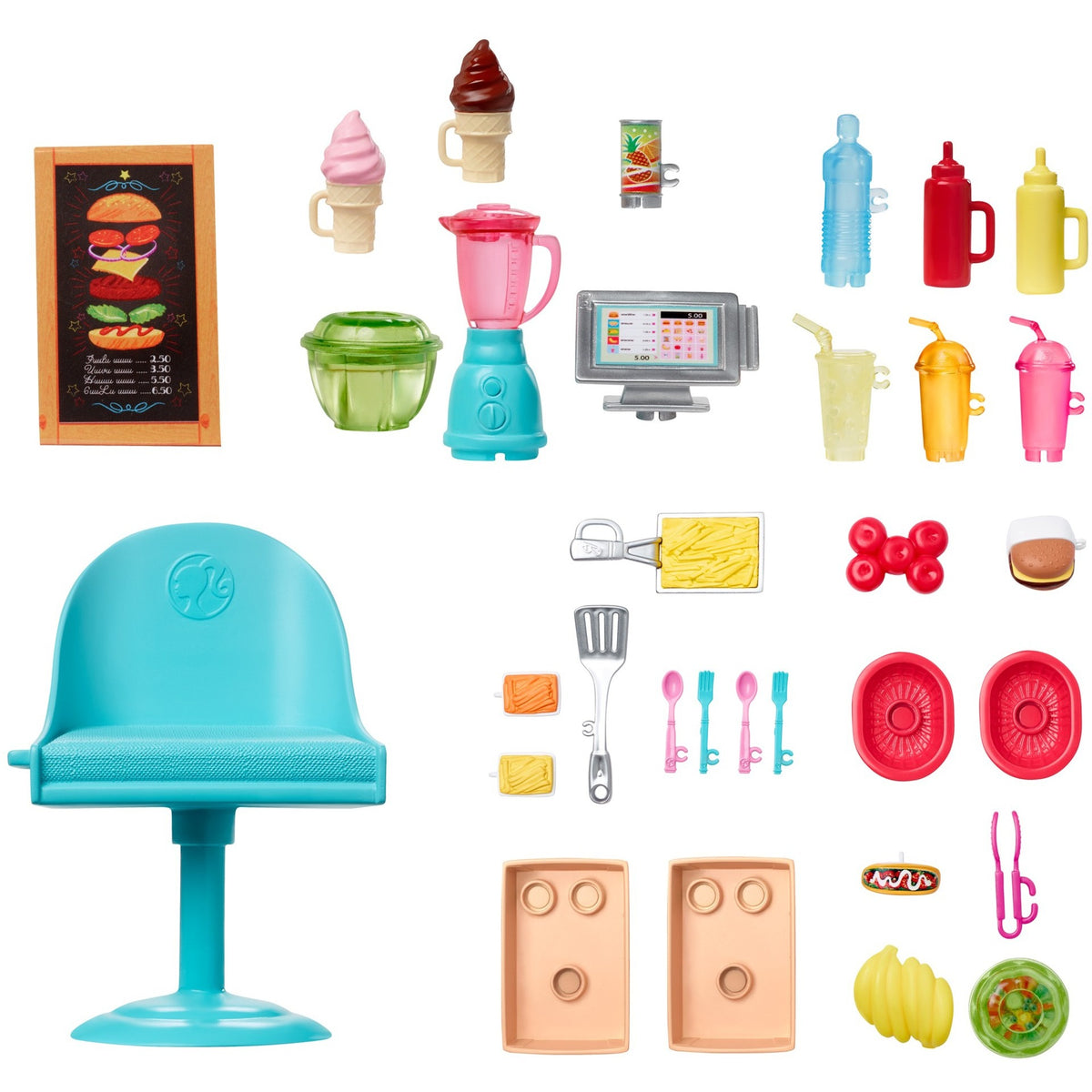 Barbie frisk 'n' sjov food truck dukke tilbehør