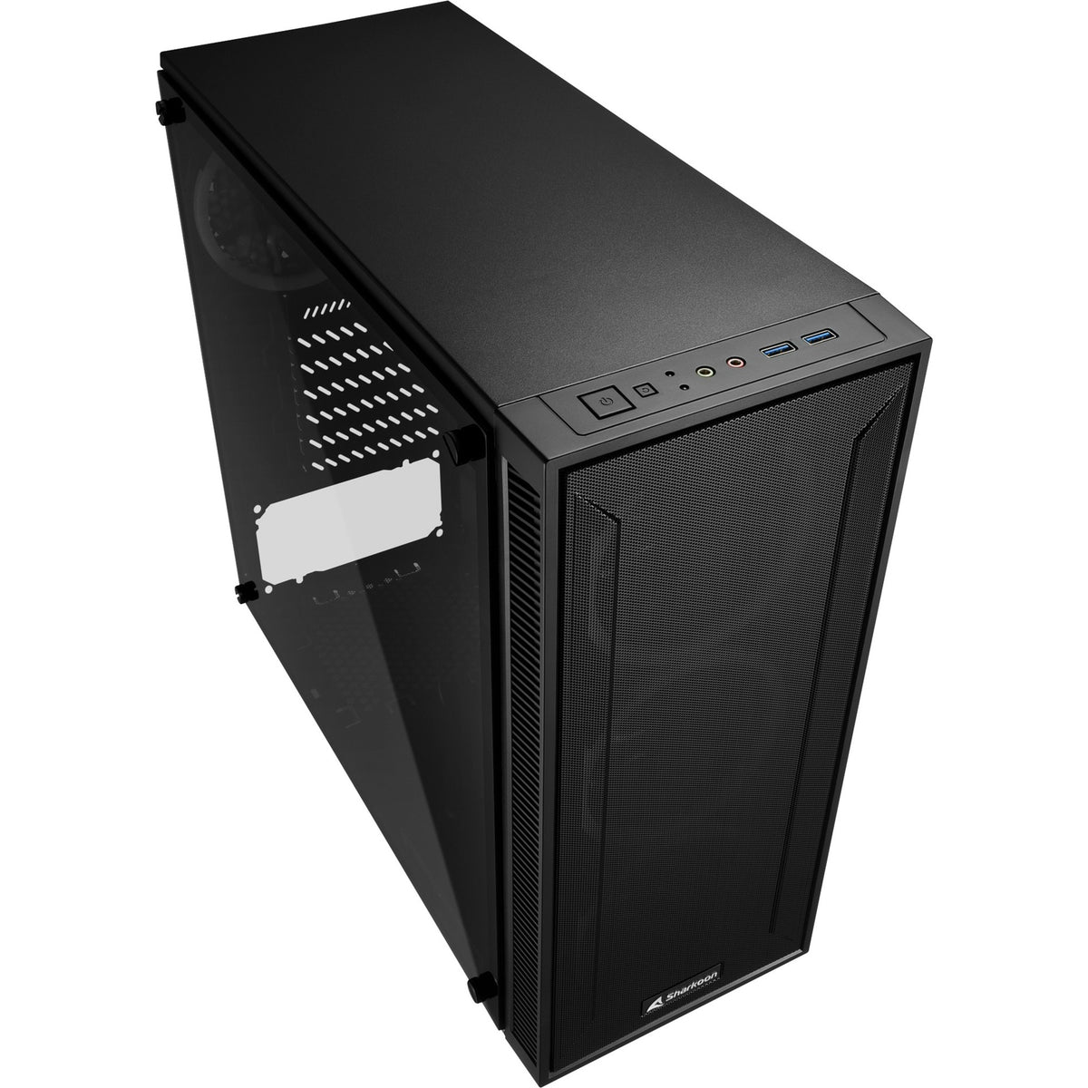 Sharkoon TG4M RGB MIDI Tower-hus (sort | 2x USB-A | RGB | hærdet glas)