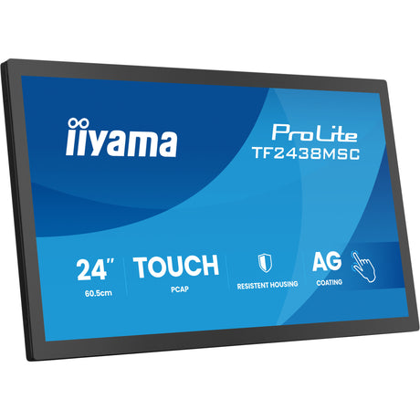 Iiyama prolite tf2438msc-b2 23.8 skærm (sort, 120 Hz, HDMI, skærmport, lyd, USB, touch)