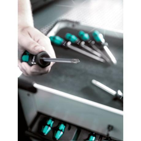 Wera 367 7 Torx HF skruetrækkersæt Kraftform Plus + stativ (sort grøn, 7-delt)