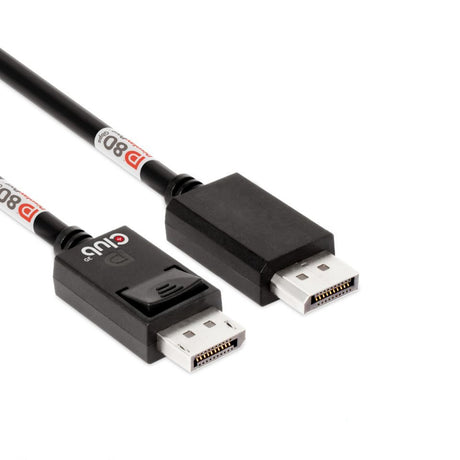Club 3D DisplayPort 2.1 Vesa DP80 certificeret kabel han-han (sort, 1,6 meter, 8K 240Hz, 10K 60Hz, 80Gbps)