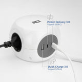 Act connectivity act strømskinne terning med 3 sokler, 30w strømforsyning USB-C a porte, kabellængde 1,5m ac2425
