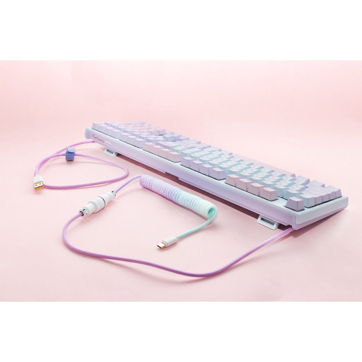 Ducky oprullet kabel v2 - azurblåt kabel