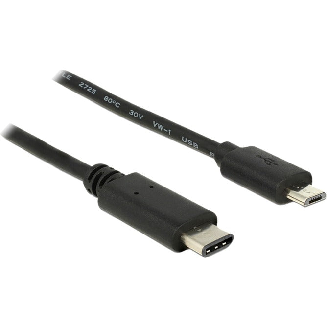 Delock USB-C 2.0 > USB micro-B-kabel (sort, 1 meter)
