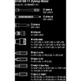 Wera 8100 sb 11 zyklop metal skraldesæt, 3 8 værktøjssæt (sort grøn, 29 dele, metal skralde med firkantet drev)