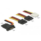 Delock sata 15-benet stik > 3 x sata-stik + 1 x molex 4-benet hun-kabel (20 cm)