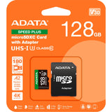 Adatahastighed plus microSDXC 128 GB hukommelseskort (uhs-i u3, klasse 10, v30, a2)