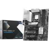 MSI Pro B860-P Socket 1851 bundkort (sølv, RAID, 5GB-LAN, lyd, ATX)