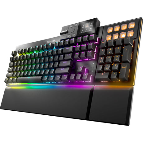 Vær stille! dark mount silent tactile rgb mekanisk gaming-tastatur (sort, us-layout (qwerty), silent tactile, 100%, argb, pbt double-shot keycaps, media dock)