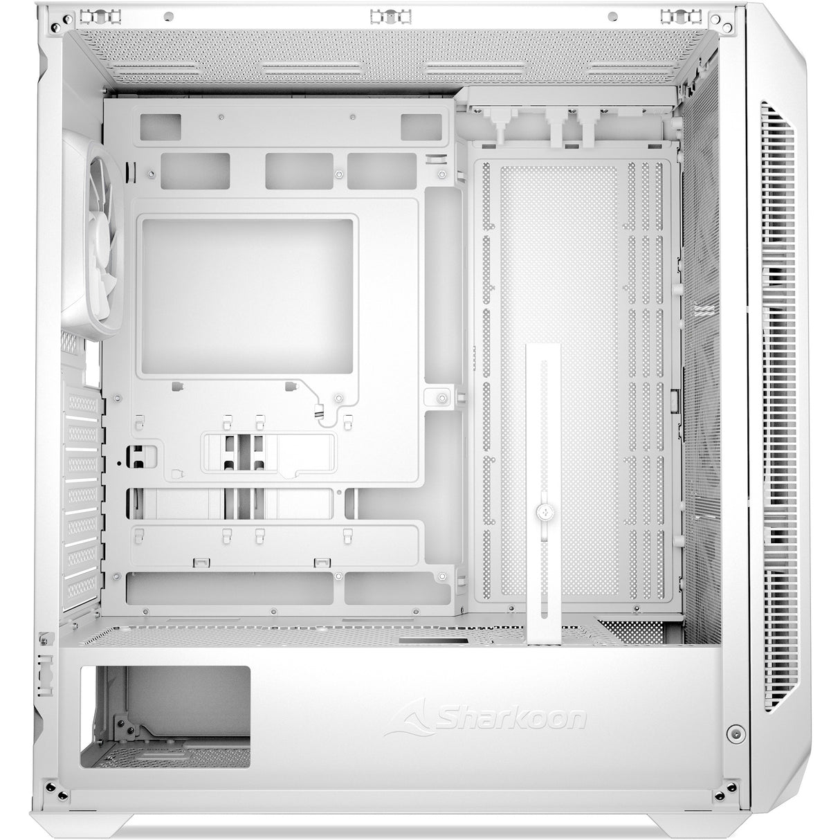 Sharkoon ak5g rgb midi tårnhus (hvid | 2x usb-a | 1x usb-c | rgb | hærdet glas)