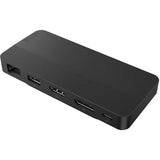 Lenovo USB-C rejsedockingstation til 2 skærme (med adapter) dockingstation (sort)