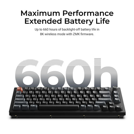 Keychron v1 ultra 8k trådløst brugerdefineret mekanisk tastatur (sort, us-layout (qwerty), silke pom brun, 75%, rgb, hot swap, 2,4 ghz | bluetooth 5,3 | usb-c)