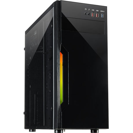 Inter-tech b-42 rgb midi tårnhus (sort | 3x usb-a | rgb | vindue)