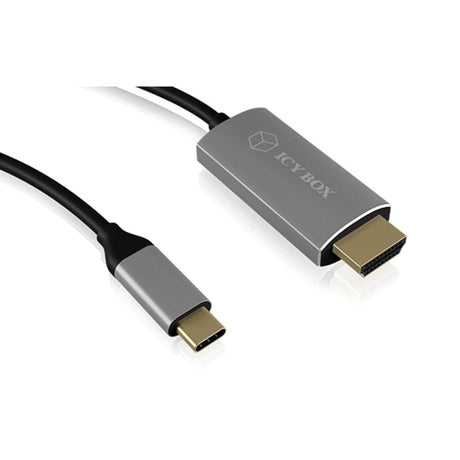 Icy box ib-cb020-c - usb-c (han) > hdmi (han) kabel (sort, 1,8 meter)