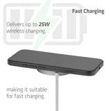 Club 3d cac-3026 qi2 25w draadloze oplader (wit, qi-gecertificeerd, magsafe-compatibel, magnetisch pad)