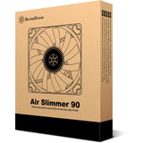 Silverstone air slimer 90 kabinet blæser (sort, 92 x 92 x 15 mm, pwm)