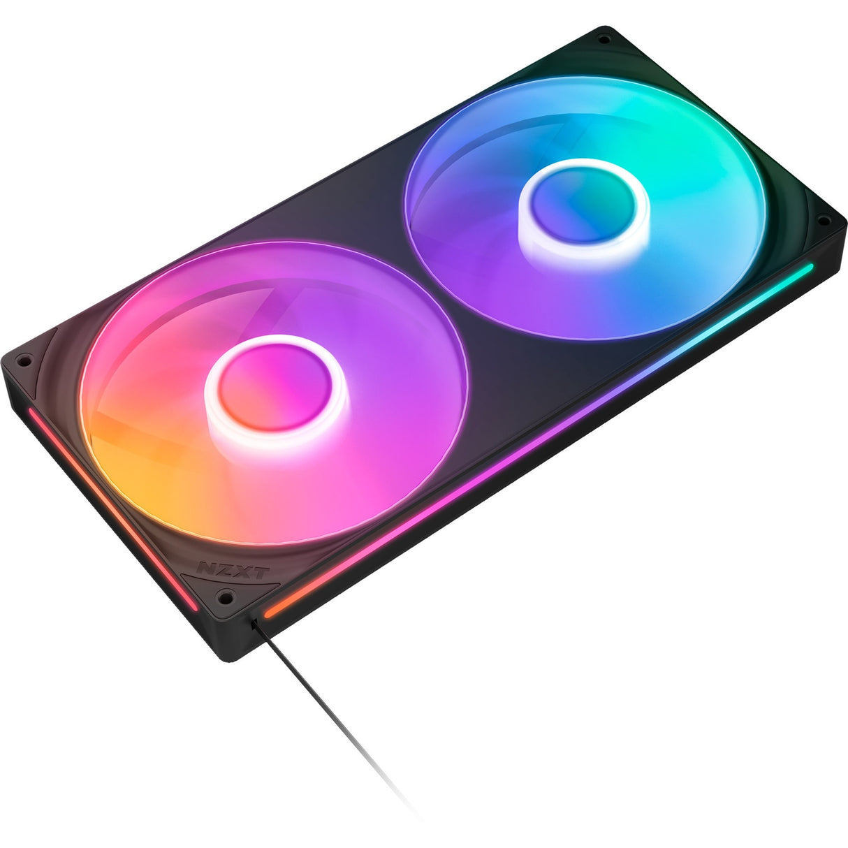 Nzxt f280 rgb core case fans (sort, 2 stk, 280 x 140 x 26 mm)