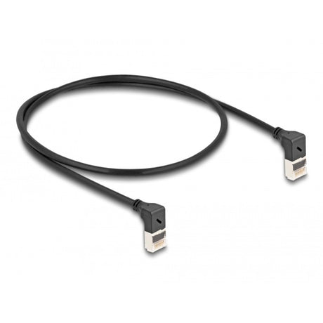 Delock rj45 netværkskabel cat.6a s ftp slim 90° opad opad vinklet 0,5 m kabel (sort)