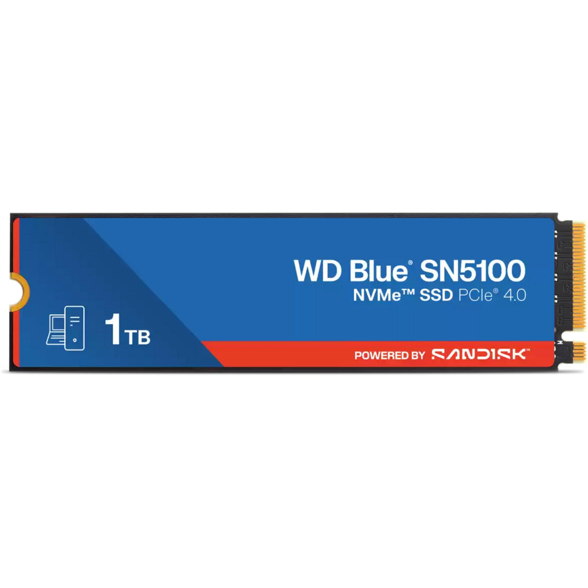 Sandisk blue sn5100 nvme, 1 TB SSD (blå, wds100t5b0e, m.2 2280, pcie gen4)