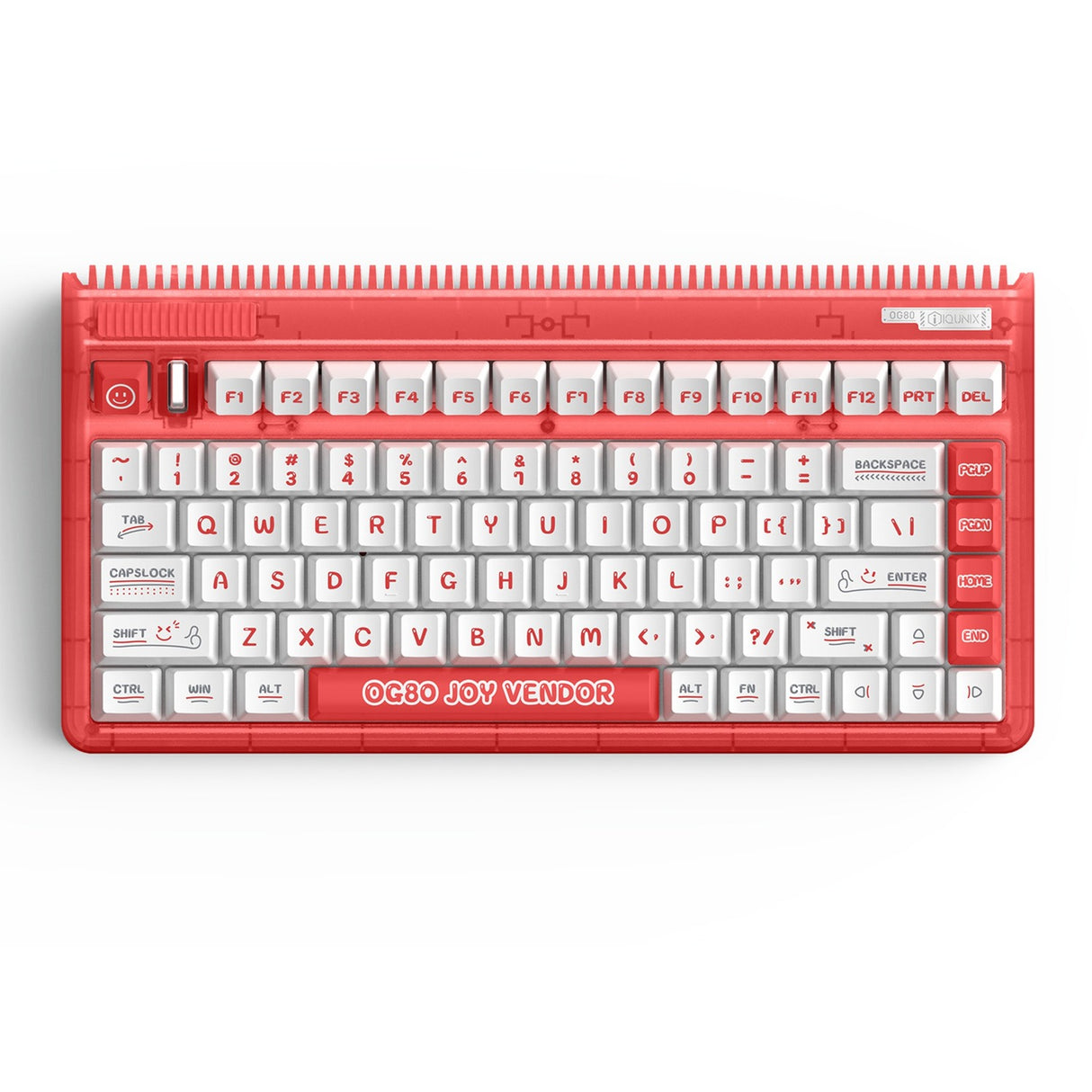 Iqunix og80 joy forhandler trådløst mekanisk tastatur (rødt, us-layout (qwerty), cherry mx silent red, 80% (tkl), rgb-lysdioder, hot-swappable, pbt, 2.4ghz | bluetooth 5.1 | usb-c)