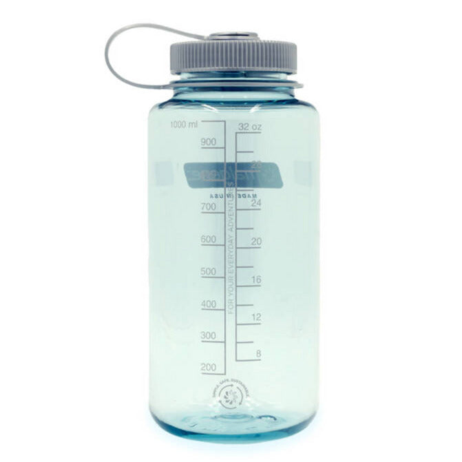 Nalgene bred mund sustain vandflaske, 1 liter drikkedunk (lyseblå)