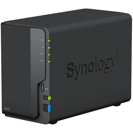Synology diskstation ds223 nas (sort, 1x 1 GB LAN, 3x USB 3.2 gen 1)