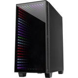 Inter-tech x-608 infinity mikro midi tårnhus (sort | 1x USB-A | 1x USB-C | RGB | vindue)