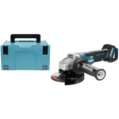 Makita 18 v vinkelsliber 125 mm dga505zj (blå sort, batterier og oplader medfølger ikke | i mbox | sikkerhedsafbryder)