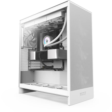 Nzxt h7 flow (2024) midi-tårnhus (hvid | 2x USB-A | 1x USB-C | hærdet glas)