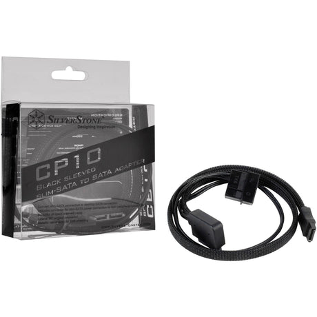 Silverstone slim sata 2-i-1 datakabel + strømadapter (sort, cp10)