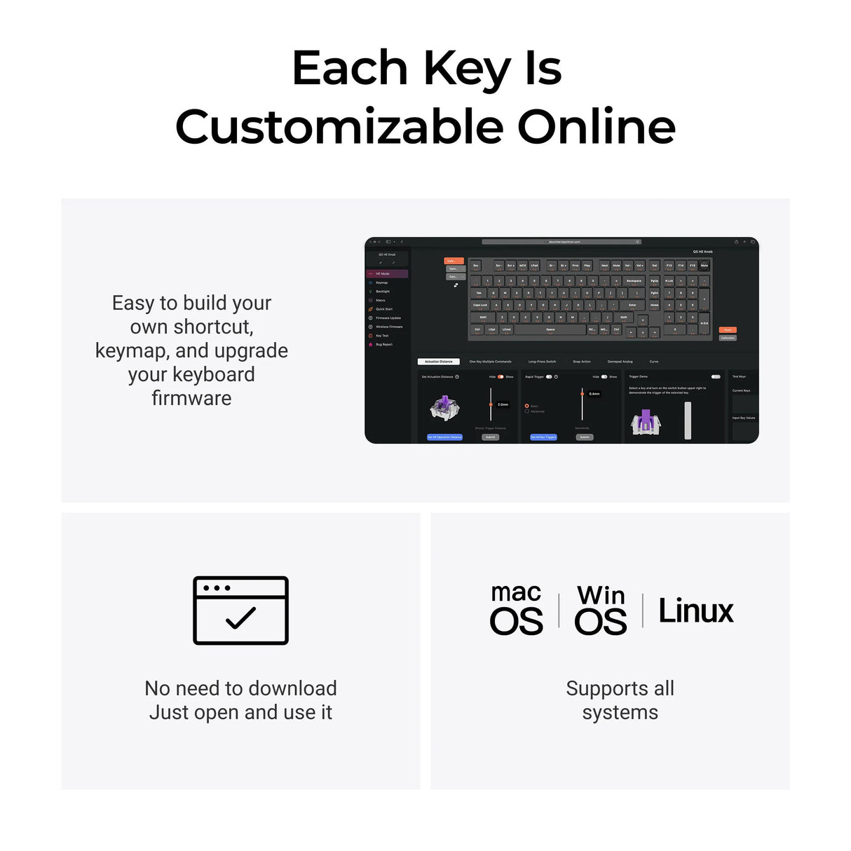 Keychron q5 he qmk trådløst brugerdefineret tastatur (hvidt, us-layout (qwerty), gateron dobbeltskinne magnetisk tåge, 96%, rgb lysdioder, osa double-shot pbt, hot swap, knop, 2.4ghz | bluetooth 5.1 | usb-c)