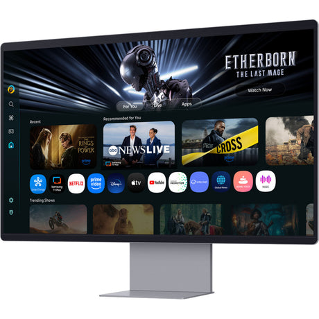 Samsung smart monitor m9 m90sf 32 4k uhd (sølv, hdmi, skærmport, 2x usb-a, usb-c, wi-fi 5, bt, 165 hz)