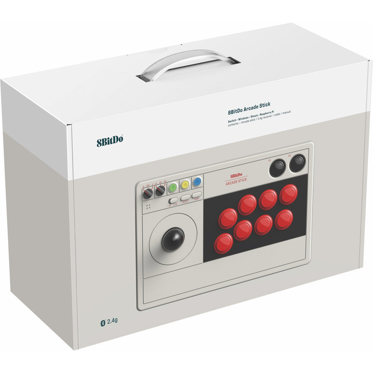 8bitdo arcade stick gamepad (grå)