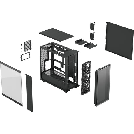 Fractal design epoch xl tg rgb midi tower behuizing (zwart | 2x usb-a | 1x usb-c | rgb | tempered glass)